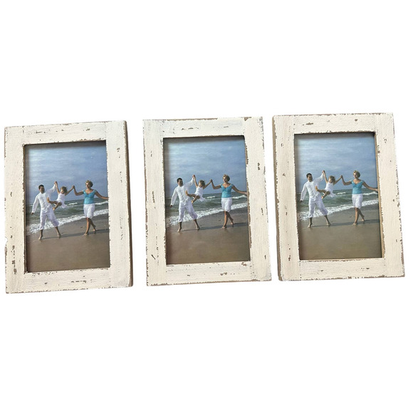 Excello Other - X3 Photo Frames 4x6 Distressed White